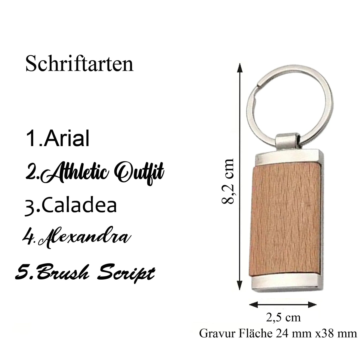 Eleganter Schlüsselanhänger aus Metall & Holz - Maloah Handmade Design