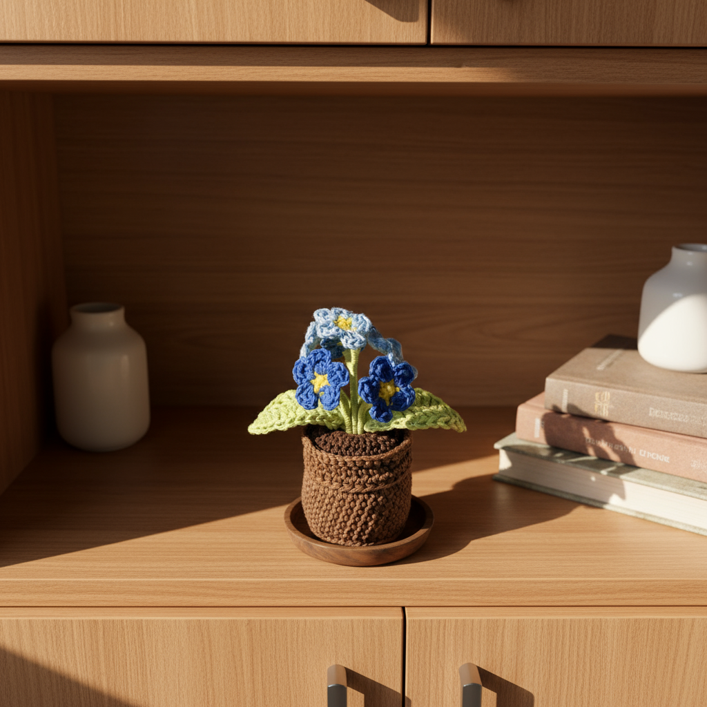 Handgehäkelte Blume im Topf – Ewige Deko mit Herz - Maloah Handmade Design