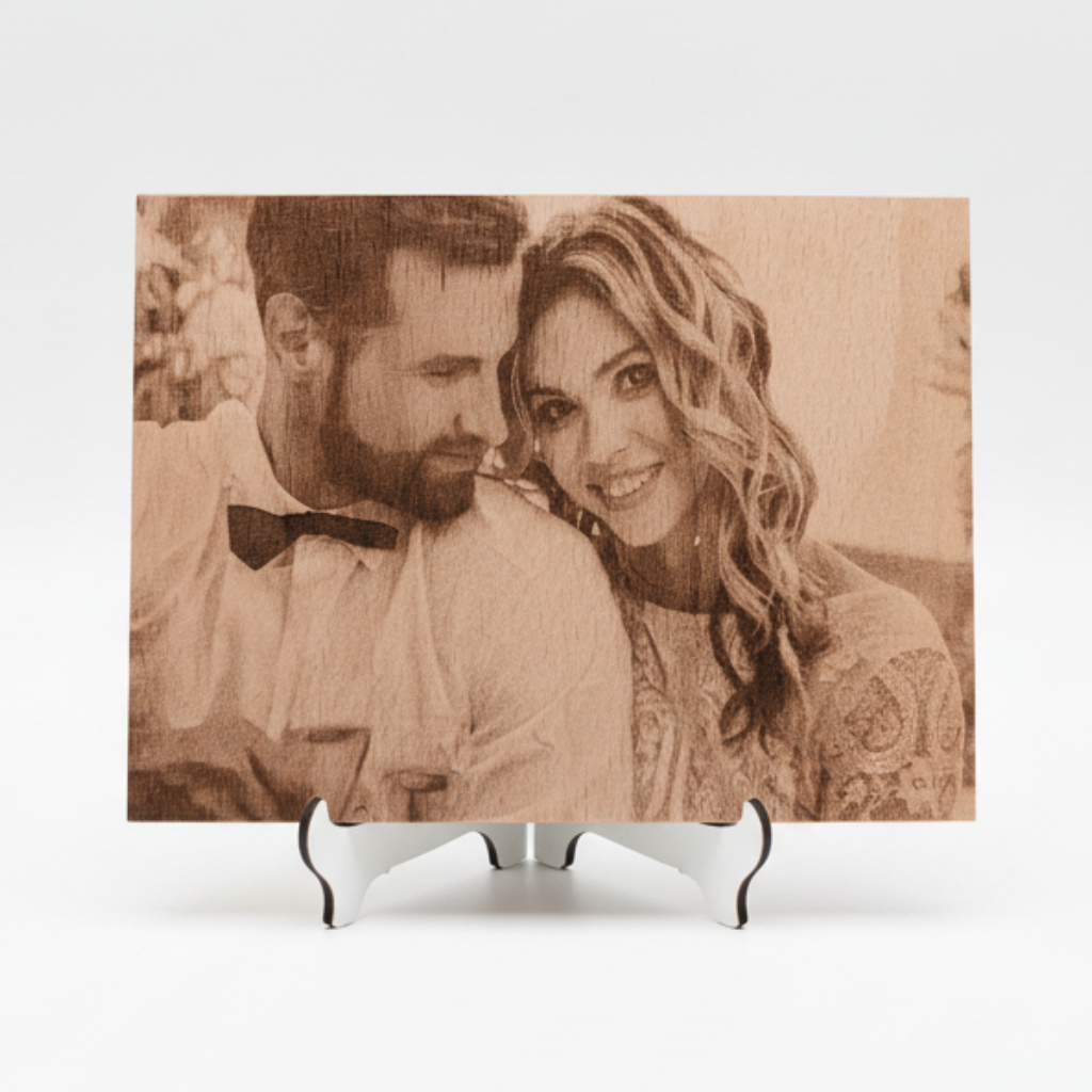 Portraitgravur auf Holz - Maloah Handmade Design