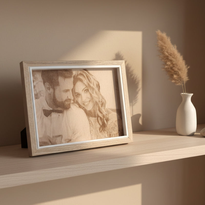 Portraitgravur auf Holz - Maloah Handmade Design