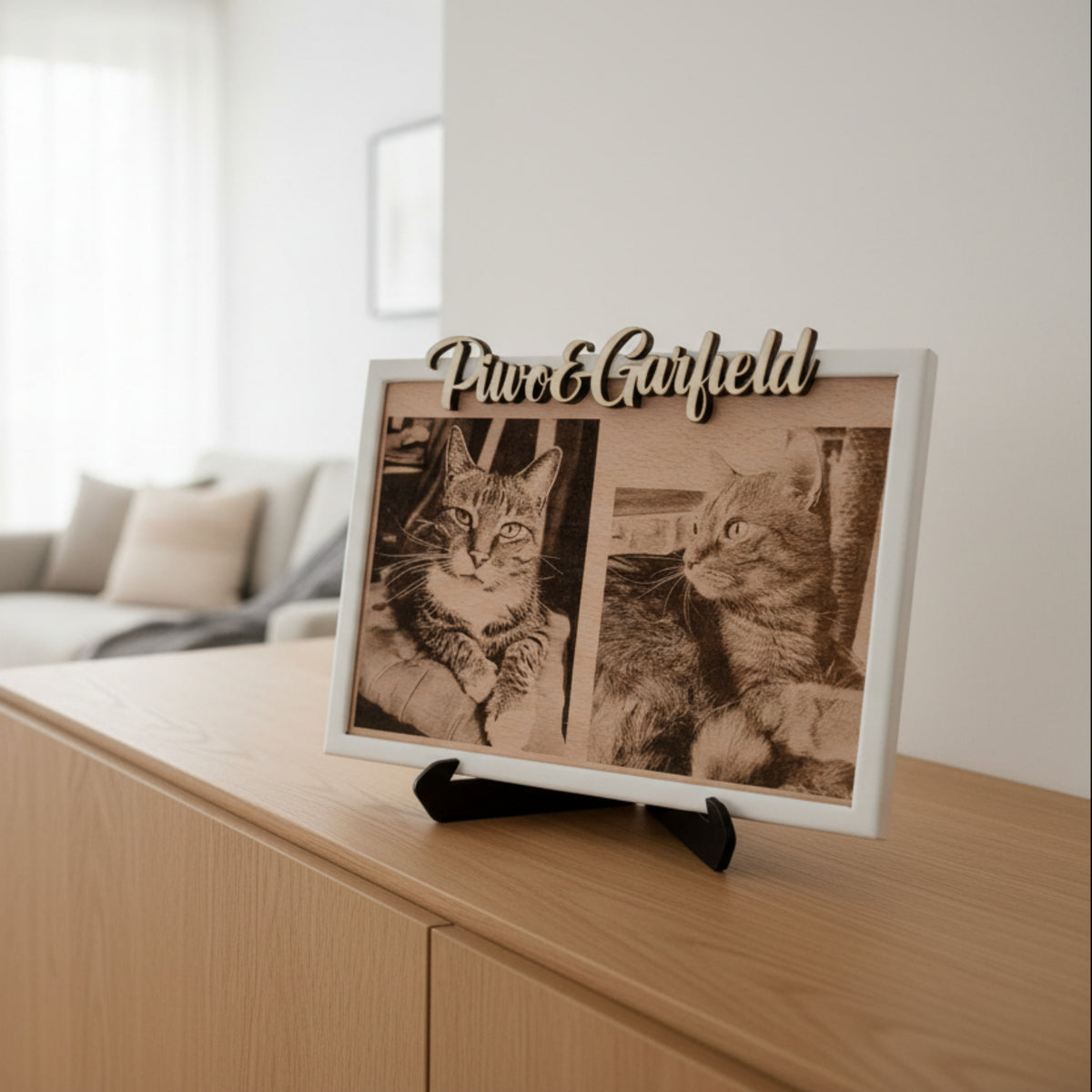fotogravur katze mit nahmen