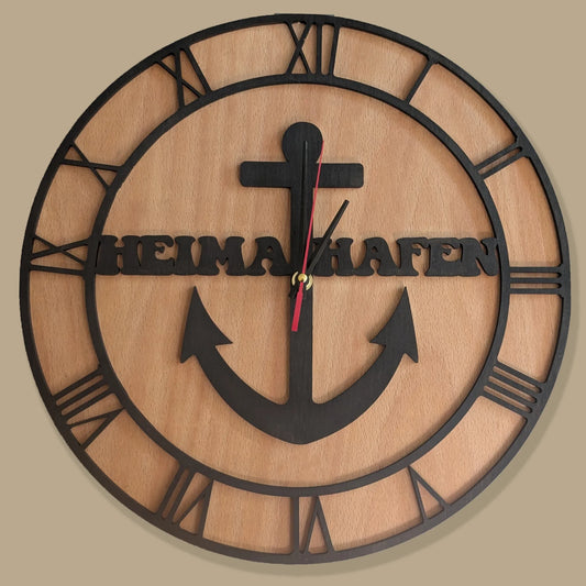 Wanduhr Heimathafen - Maloah Handmade Design