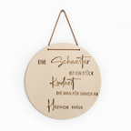 Holzschild schwester mit lederband ohne trockenblumen