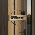 Türkranz Willkommen Handgefertigt | Holz Haus 30cm - Maloah Handmade Design