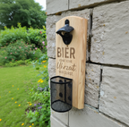 Wandflaschenöffner mit magnetkorb - Maloah Handmade Design