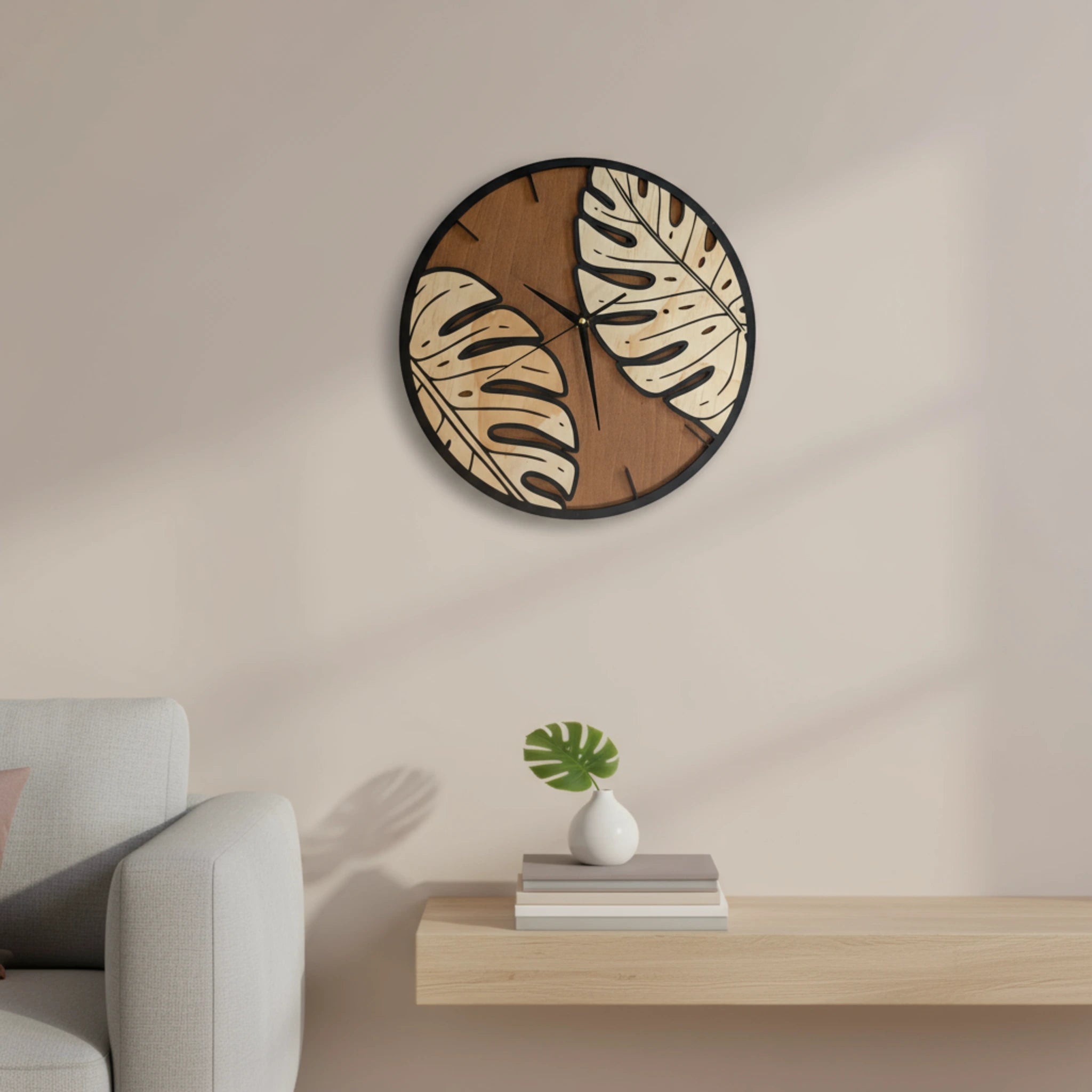 Wanduhr Monstera Moments - Maloah Handmade Design