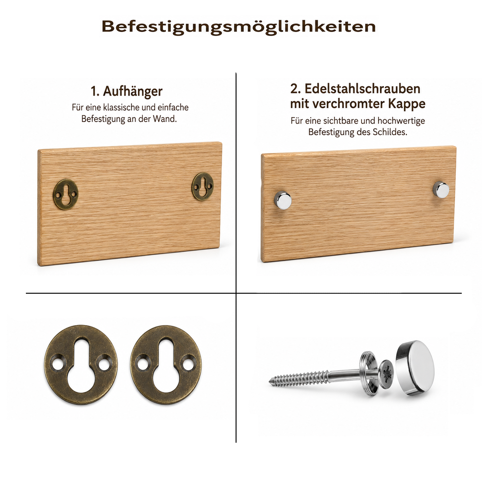 Personalisiertes Haustürschild aus Eiche – Hausnummer & Wunschgravur