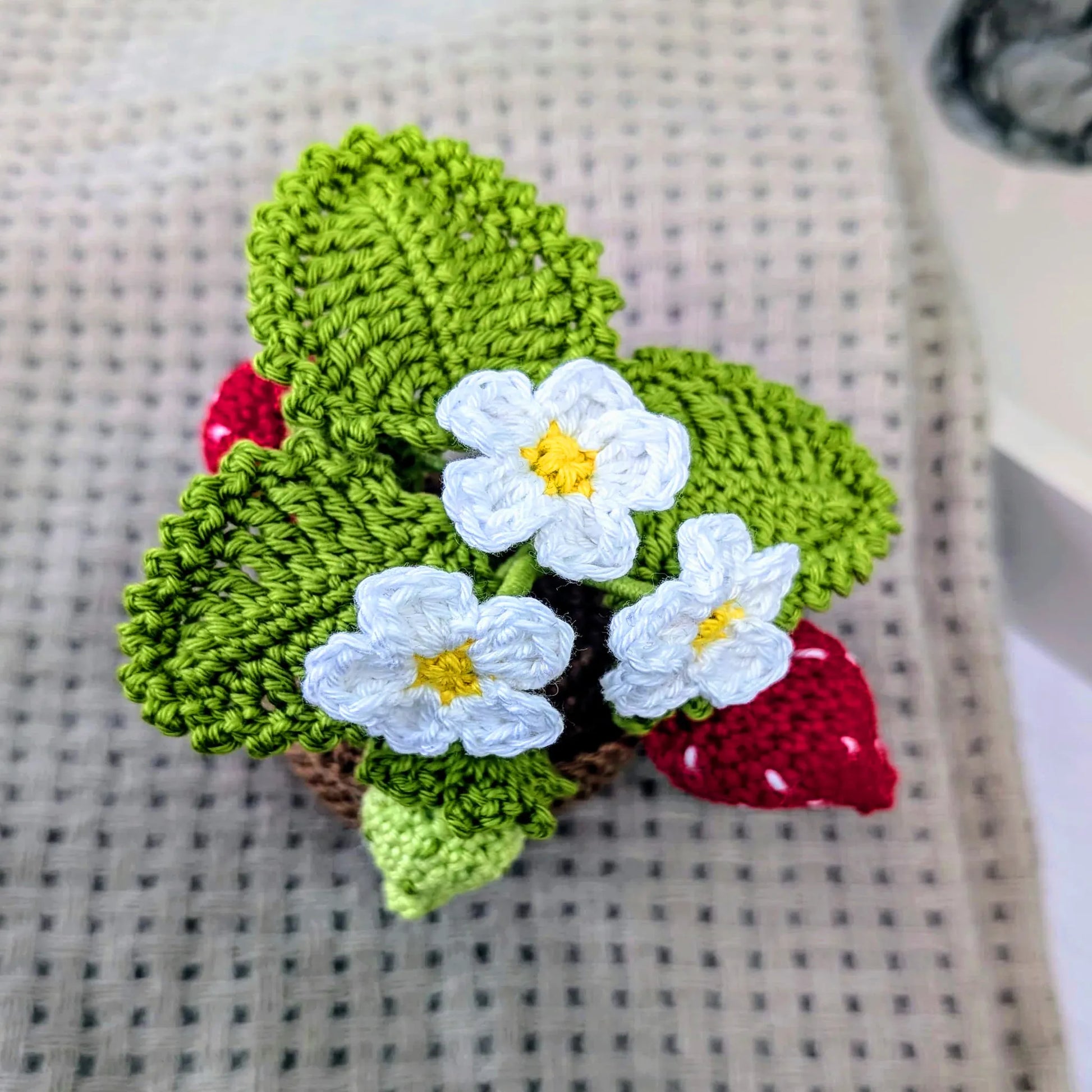 Handgehäkelte Erdbeerpflanze – Süße Erinnerung zum Verschenken - Maloah Handmade Design