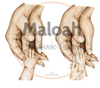 Personalisiertes Holzbild mit Händen & Namen „Our Family" | Geschenk für Paare & Familien - Maloah Handmade Design