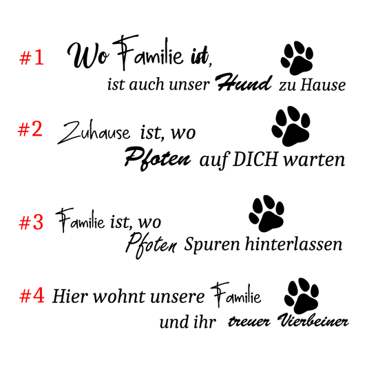 Schlüsselbrett Esche „Familie ist, wo Pfoten Spuren hinterlassen" – 4 Haken + Leinenhalter - Maloah Handmade Design