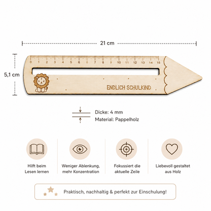 Lesehilfe aus Holz zur Einschulung – Verschiedene Motive - Maloah Handmade Design
