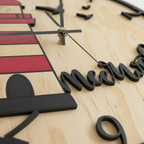Maritime Wanduhr mit Leuchtturm & „Meerweh“-Spruch - Maloah Handmade Design