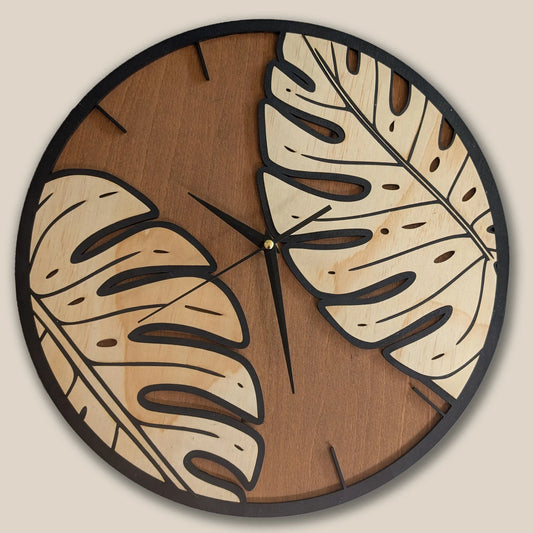 Wanduhr Monstera Moments - Maloah Handmade Design