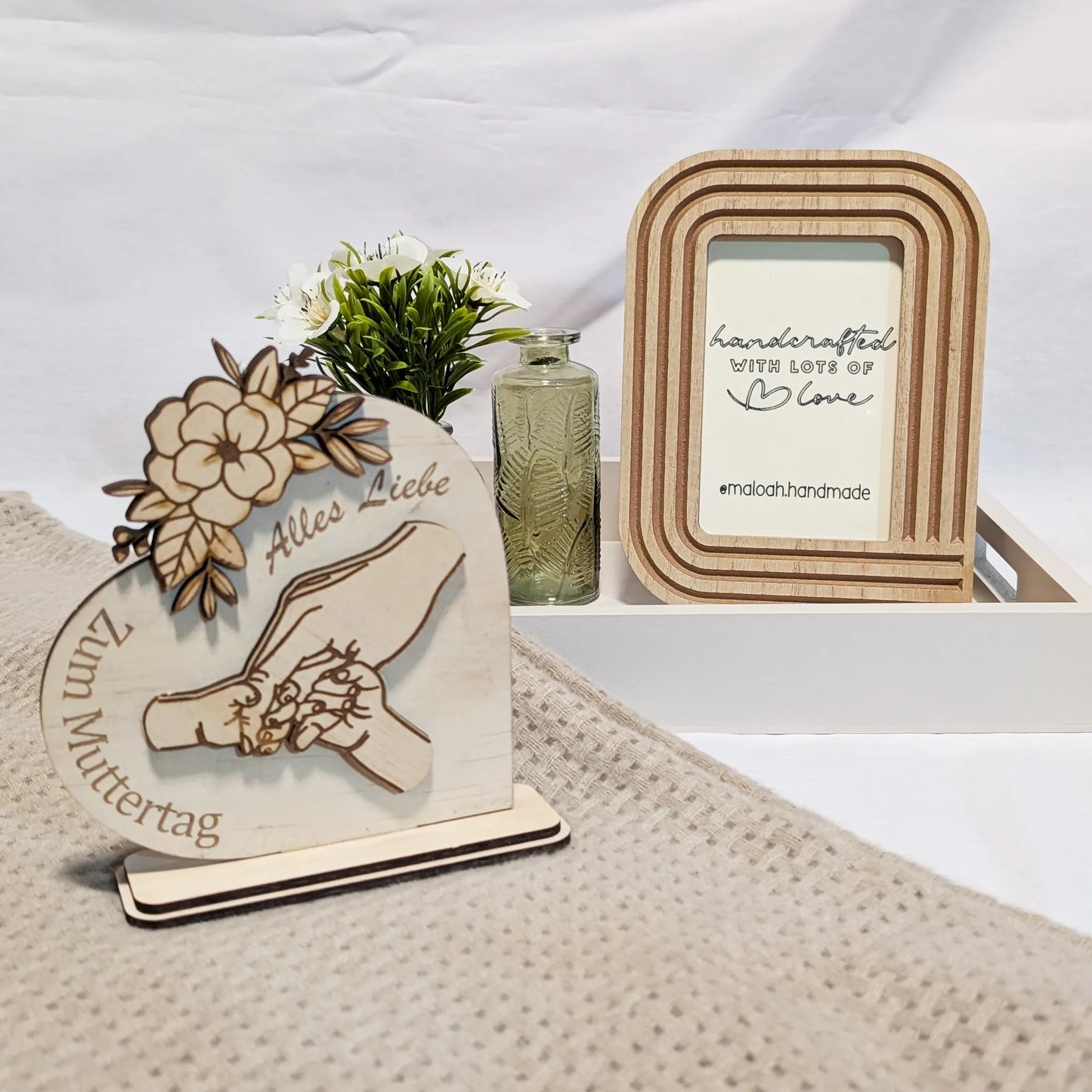 Aufsteller in Herzform zum Muttertag - Maloah Handmade Design