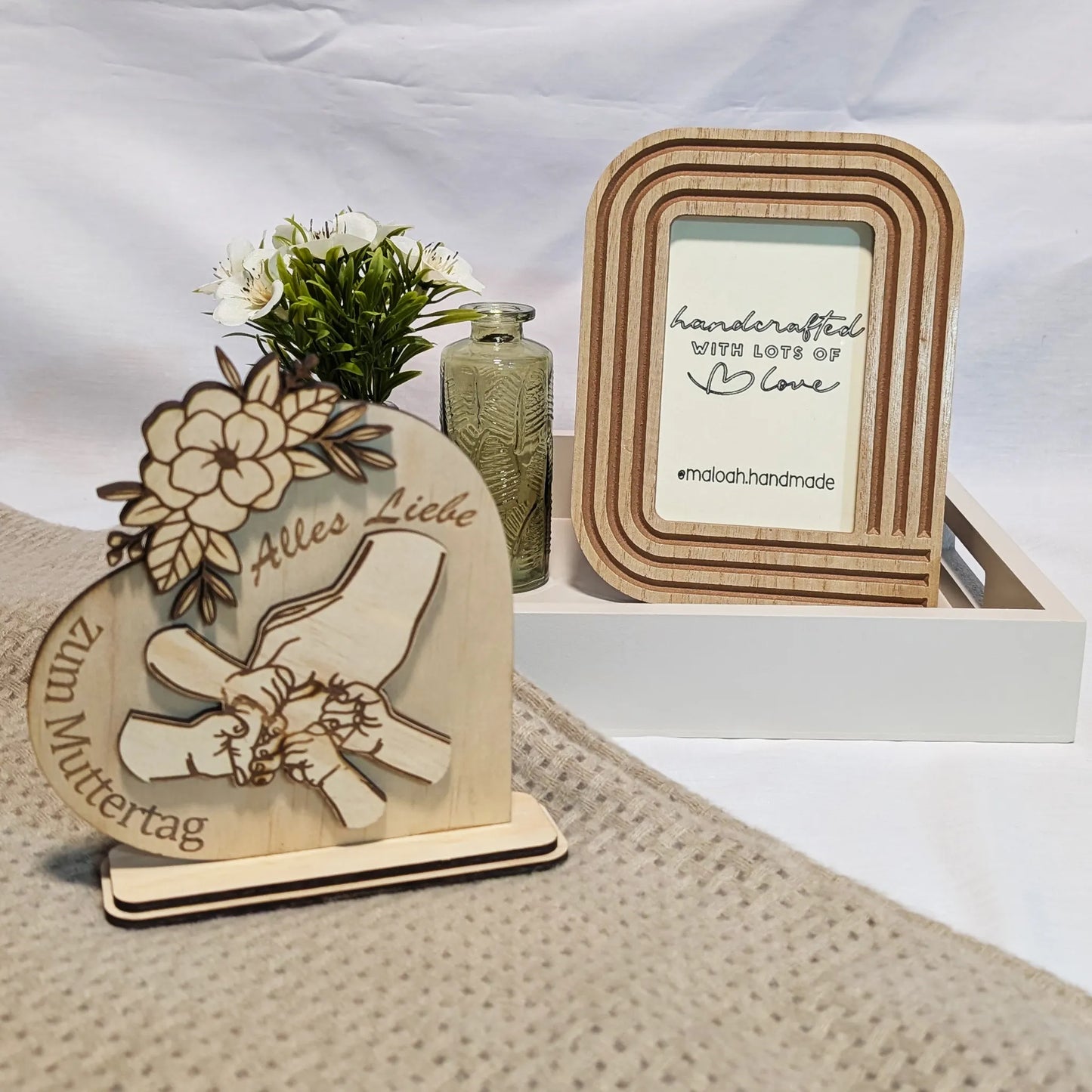 Aufsteller in Herzform zum Muttertag - Maloah Handmade Design