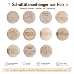 Schultütenanhänger aus Holz zur Einschulung 2026 - Maloah Handmade Design