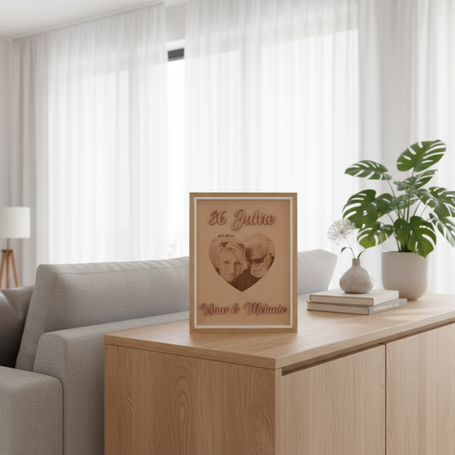 Personalisierte Gravur Liebe – Herzfoto & 3D-Namen - Maloah Handmade Design