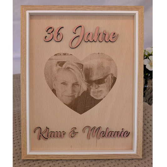 Personalisierte Gravur Liebe – Herzfoto & 3D-Namen