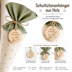 Schultütenanhänger aus Holz zur Einschulung 2026 - Maloah Handmade Design