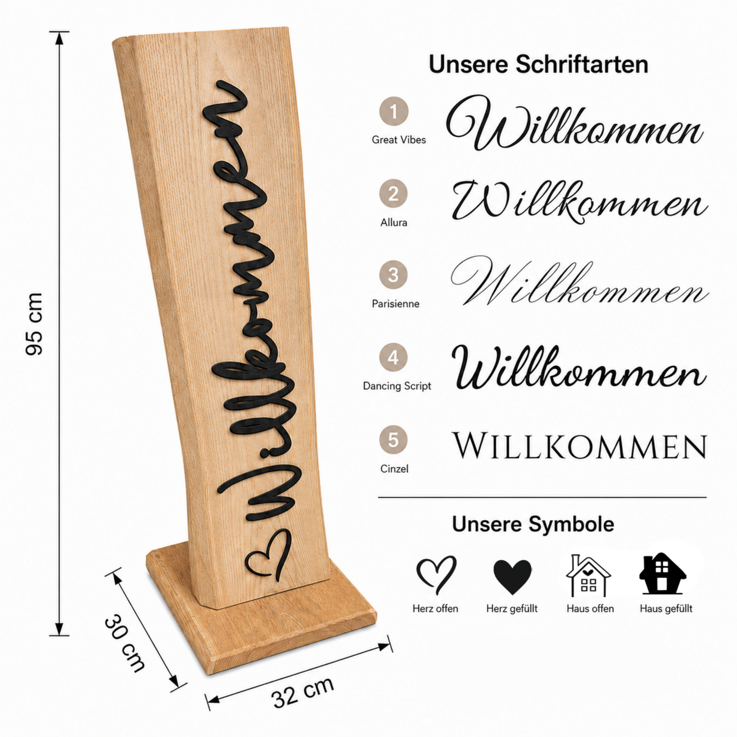 schriftarten und symbol auswah