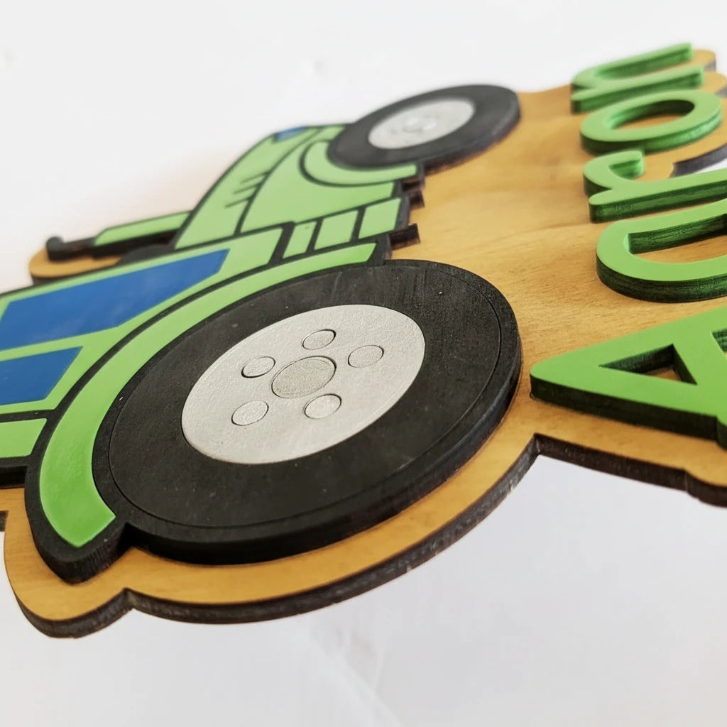 Kinderzimmer Türschild Traktor mit Namen - Maloah Handmade Design