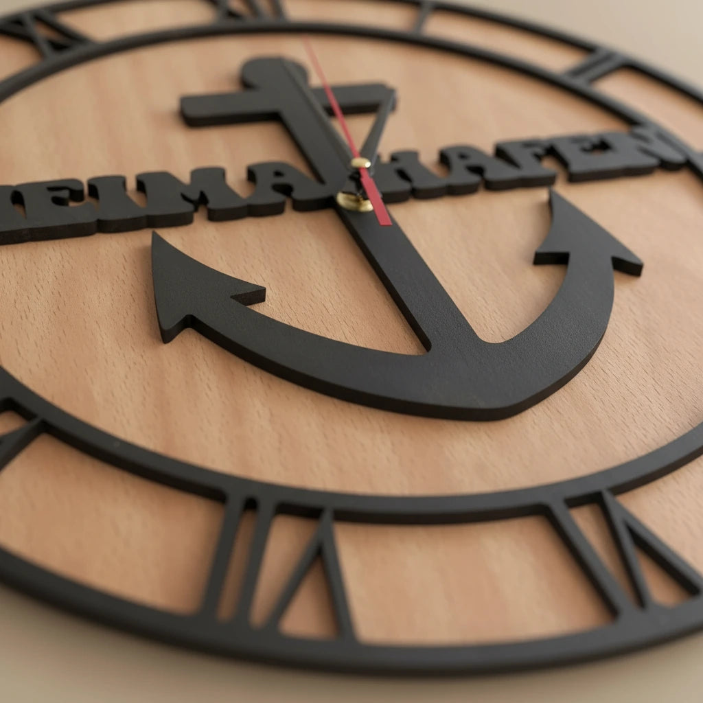 Handgefertigte Wanduhr Heimathafen - Maloah Handmade Design  