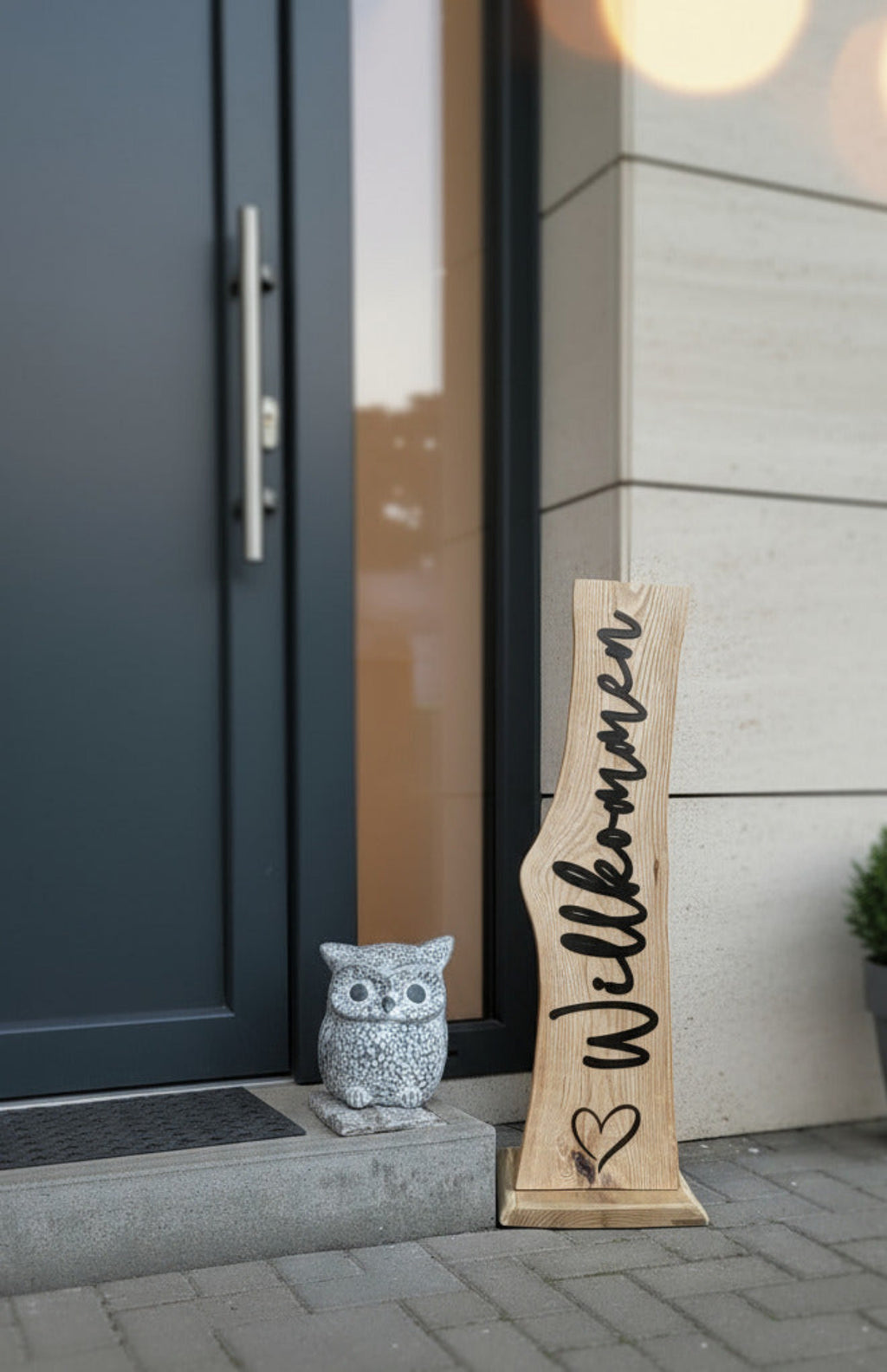 willkommenschild austür aufsteller für haustür personalisierbar